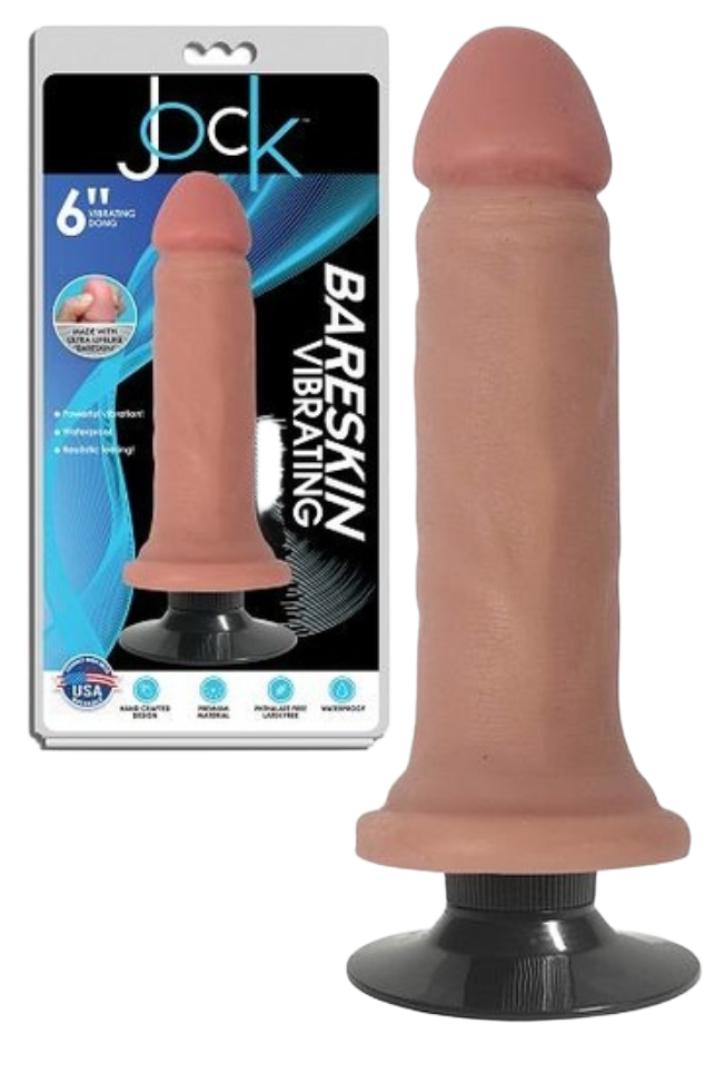 JOCK BARESKIN 6" VIBRATING DONG