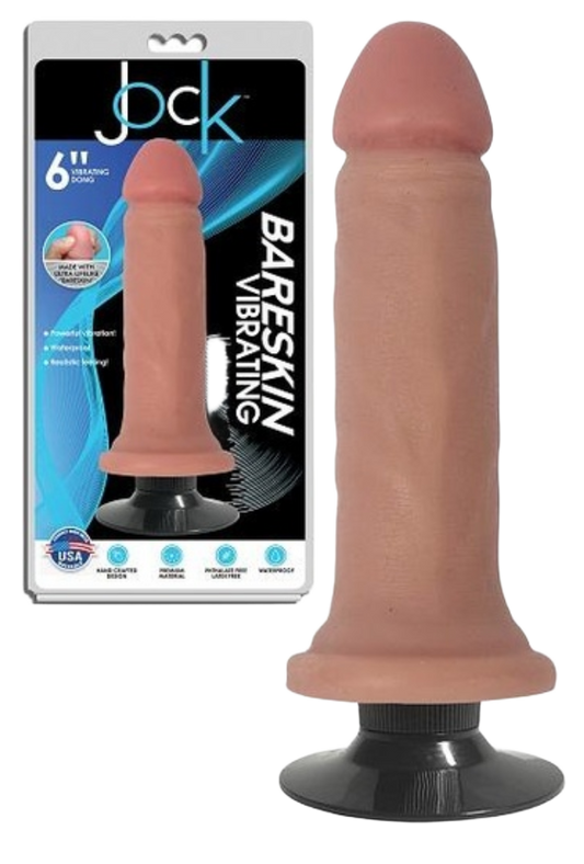 JOCK BARESKIN 6" VIBRATING DONG
