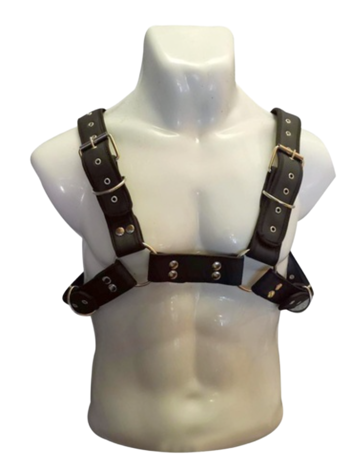 Pechera de Cuero para Hombre – Rojo con Negro