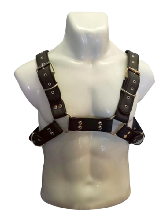 Pechera de Cuero para Hombre – Rojo con Negro